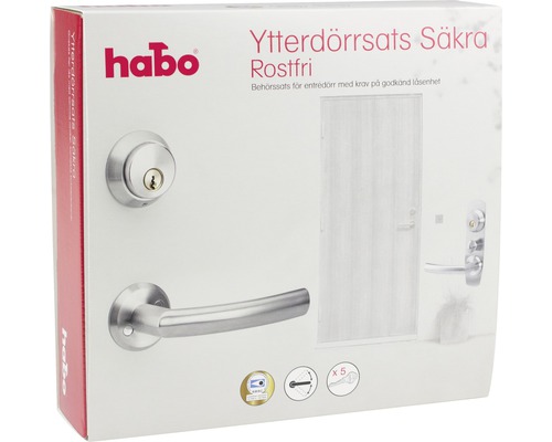 Habo Ytterdörrsats Säkra Rostfri för ytterdörrar, förpackning