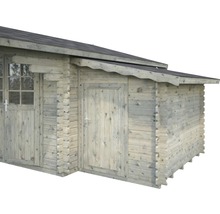 Trädgårdshus i trä med dörr och fönster