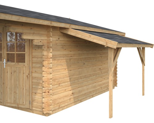 Trädgårdshus i trä med tak