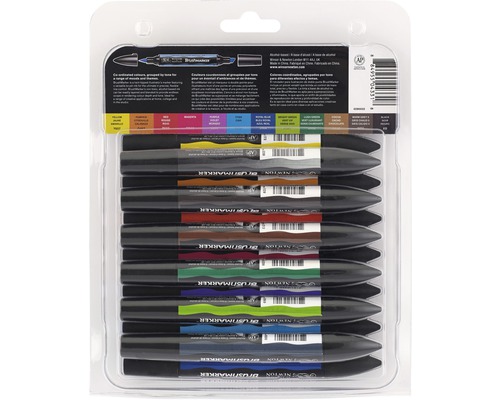 Förpackning med tolv Winsor & Newton Brushmarkers