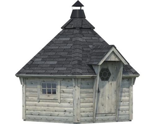 Grillkåta av trä med tak