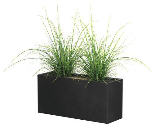 Rektangulär blomlåda med plantering