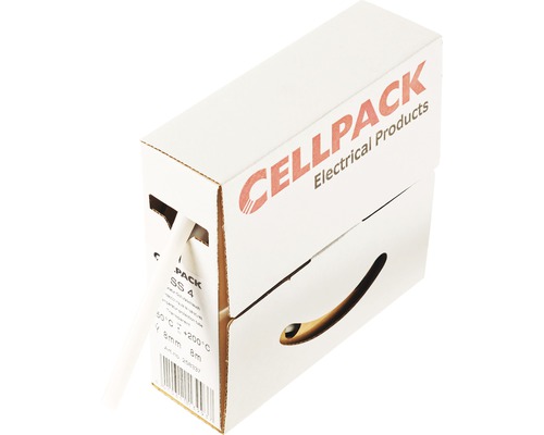 Silikonslang CELLPACK vit/transparent 8mm metervara Cellpack krympslang i kartongförpackning