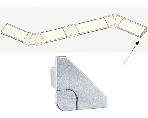Hörnstycke för kabelkanal av metall