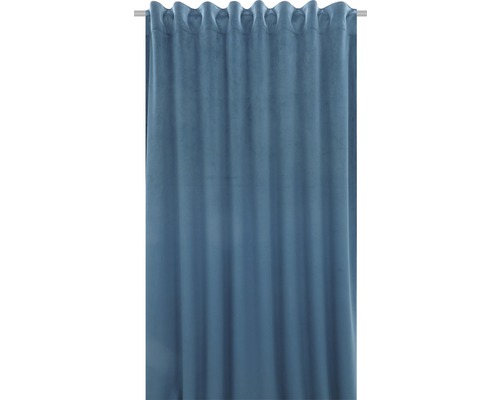 Sammetsgardin Velvet m. veckband blå 140x280cm Sammetsgardin Velvet m. veckband blå 140x280cm