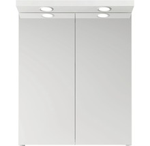 Spegelskåp med belysning HAFA Store 600 vit 2 dörrar 60x70 cm IP44 LED-spots-thumb-0