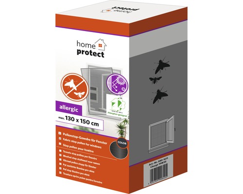 Förpackning av pollenstoppväv för fönster med maximala mått 130 x 150 cm