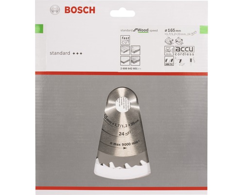 Bosch sågblad Standard for Wood, 165 millimeter diameter