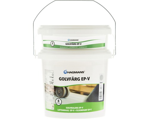 Golvfärg HAGMANS EP-V 5021 svart 4kg Hink med Hagmans grundfärg och härdare för golvfärg
