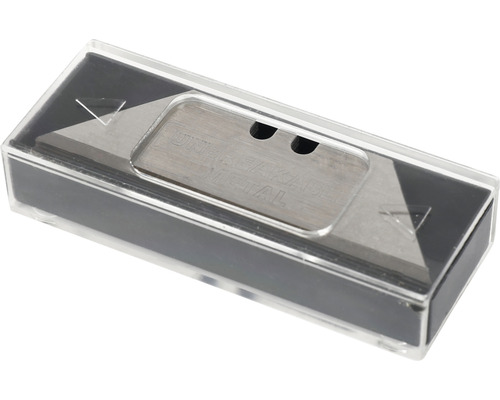Reservblad Trapez 61x18mm obrytbar 10-pack Reservblad för skärknivar i plastbehållare