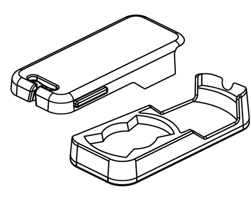 Sprängskiss av ett tvådelat hölje