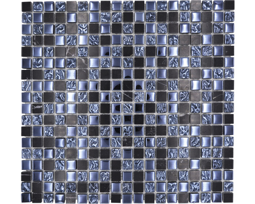 Mosaik glas natursten XCM M860 30,5x32,2 cm svart