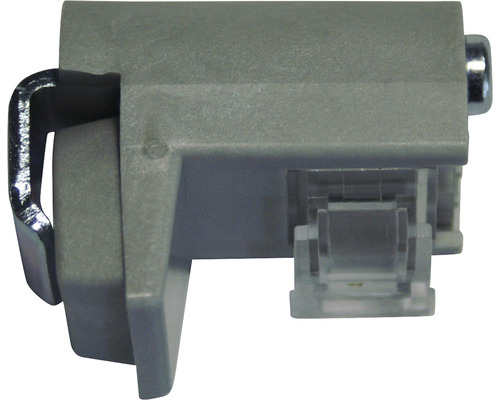 Grått plasthölje med metallbygel