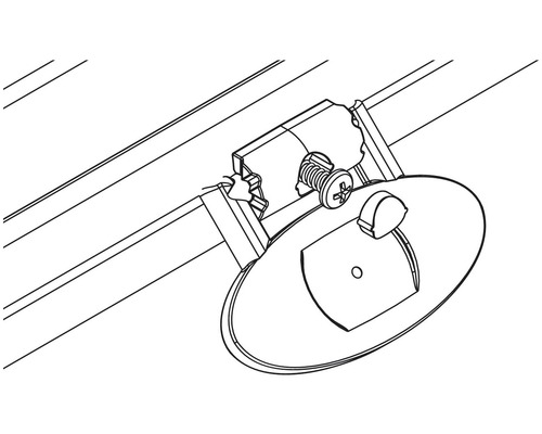 Taklampa med fäste på en skena