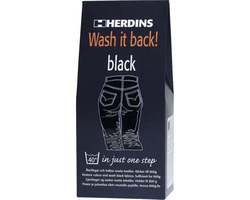 Textilfärg HERDINS Wash It Back svart