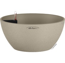 Självvattnande blomkruka LECHUZA Cubeto Stone plast Ø30x13cm sandbeige inkl. substrat