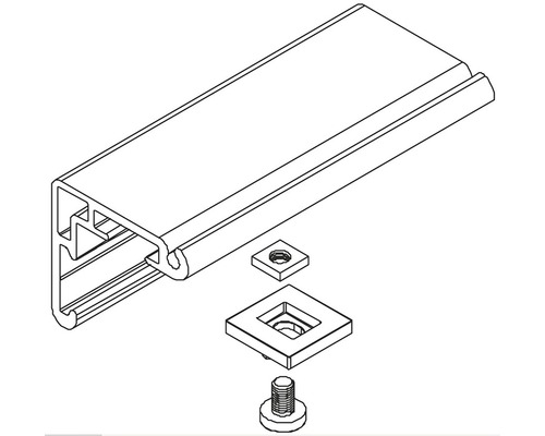 Profilskena med tillbehör för montering