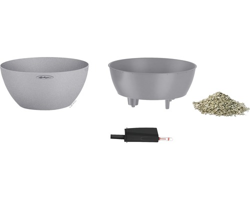 Blomlåda med insats, lera granulat och vattennivåindikator