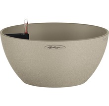 Självvattnande blomkruka LECHUZA Cubeto Stone plast Ø40x18cm sandbeige inkl. substrat