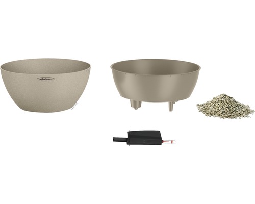 Blomlåda med insats, substrat och fuktmätare