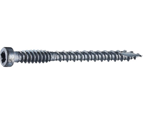 Trallskruv GRABBER T-REX 4,8x58mm C4 zink/nickel 800-pack inkl. 2st bits En enda skruv med invändigt sexkantshuvud.