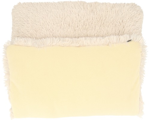 Mjuk rektangulär hundsäng med fluffig yta