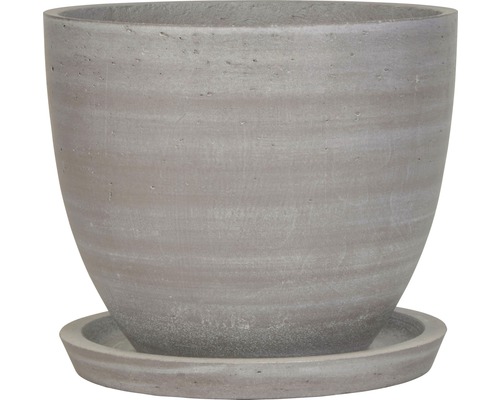 Blomkruka av stengods med fat