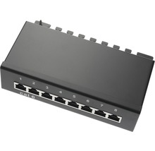 Nätverksfördelare med åtta portar och Cat 6-standard