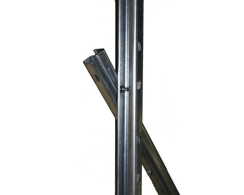 Metallstaketstolpe med fästhål