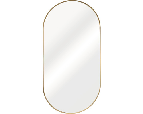 Spegel med guldram oval 50x100cm