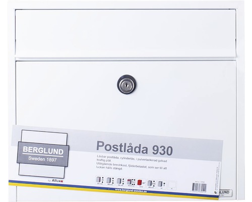 Vit postlåda med cylinderlås
