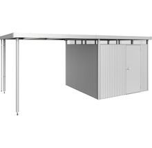 Redskapsbod med carport av metall