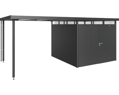 Metallförråd med skydd och dörr