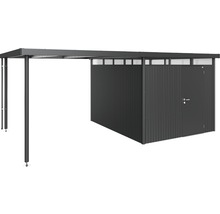 Metallcarport med redskapsbod för fordonsöverdrag och redskapsförvaring