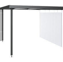 Pergola med aluminiumram och lamellvägg