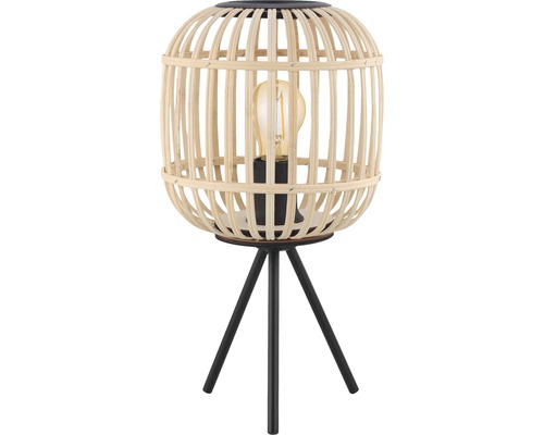 Bordslampa EGLO Bordesley natur/svart Bordslampa med bambuflätning och stativfot