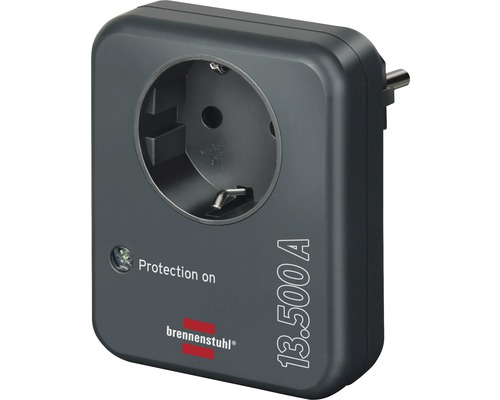 Överspänningsskyddat uttag med Brennenstuhl-logotyp