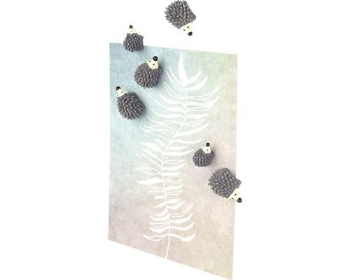 Dekorativa igelkottar på ett bladmönster