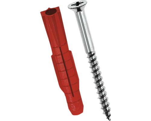 Plugg av plast och skruv