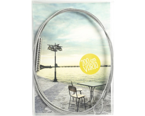 Bildupphängningssystem med stålvajer och 200 centimeters längd