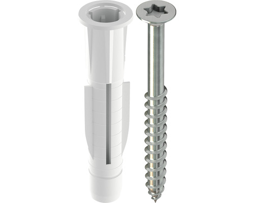 Plugg av plast och skruv med torx-fäste