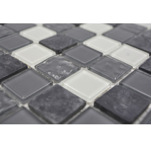 Mosaikplatta med fyrkantiga glasstenar