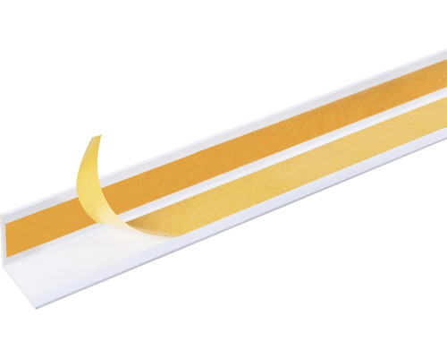 Vinkelprofil ALBERTS PVC vit 10x10x1 mm 2,6 m Hörnprofil av plast med självhäftande remsa