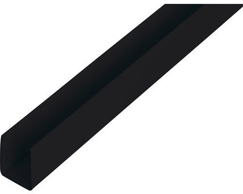 U-profil KAISERTHAL PVC svart 10x21x10x1 mm 2,6 m