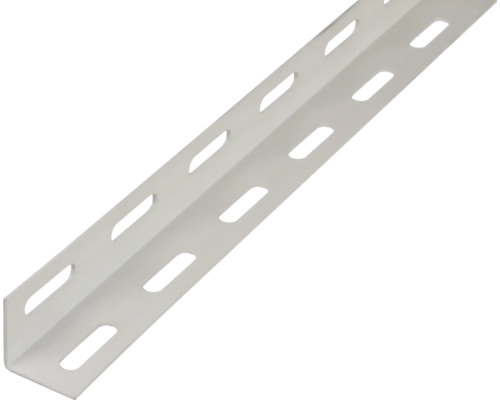 Vinkelprofil KAISERTHAL stål vit 27x27x1,5 mm 1 m Perforerad vinkel av metall