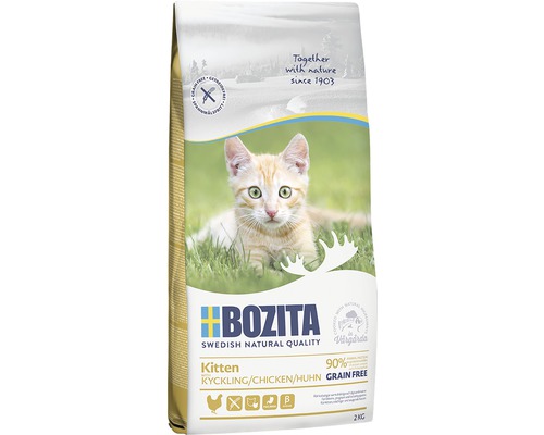 Kattmat BOZITA Kitten Grain free Chicken 2kg Bozita torrfoder för kattungar med kyckling, 2 kg