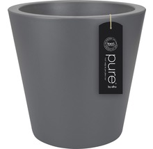 Grå plastblomkruka med Elho Pure-etikett