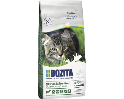 Kattmat BOZITA Active & Sterilised Grain free Lamb 2kg Bozita Active och Steriliserat kattfoder med lamm, 2 kilogram