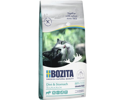 Kattmat BOZITA Sensitive Diet & Stomach Grain free 2kg Bozita kattmat med älg för diet och mage, 2 kilogram