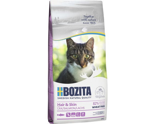 Kattmat BOZITA Hair & Skin Wheat free Salmon 2kg Bozita Hair and Skin kattmat med lax, 2 kilogram